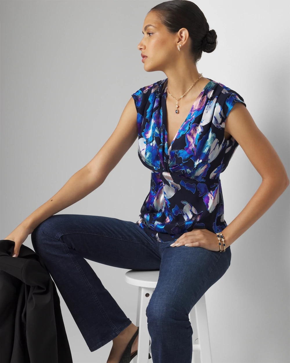 Silk Blend Burnout Shell - image 2