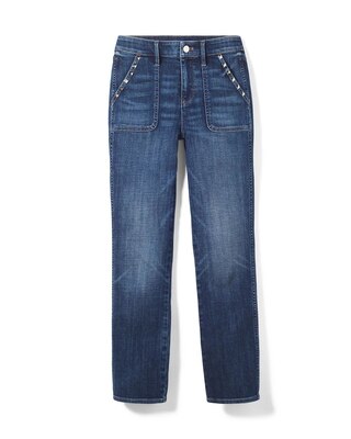 Curvy High-Rise Everyday Soft Denim™ Studded Cropped Jeans