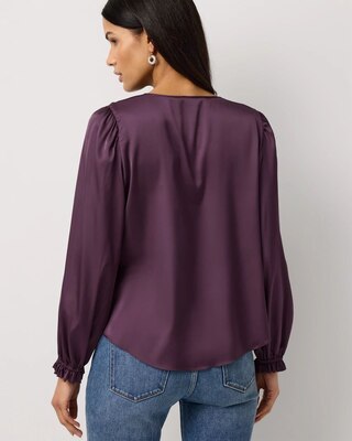 Ruffle Cuff Satin Blouse click to view larger image.