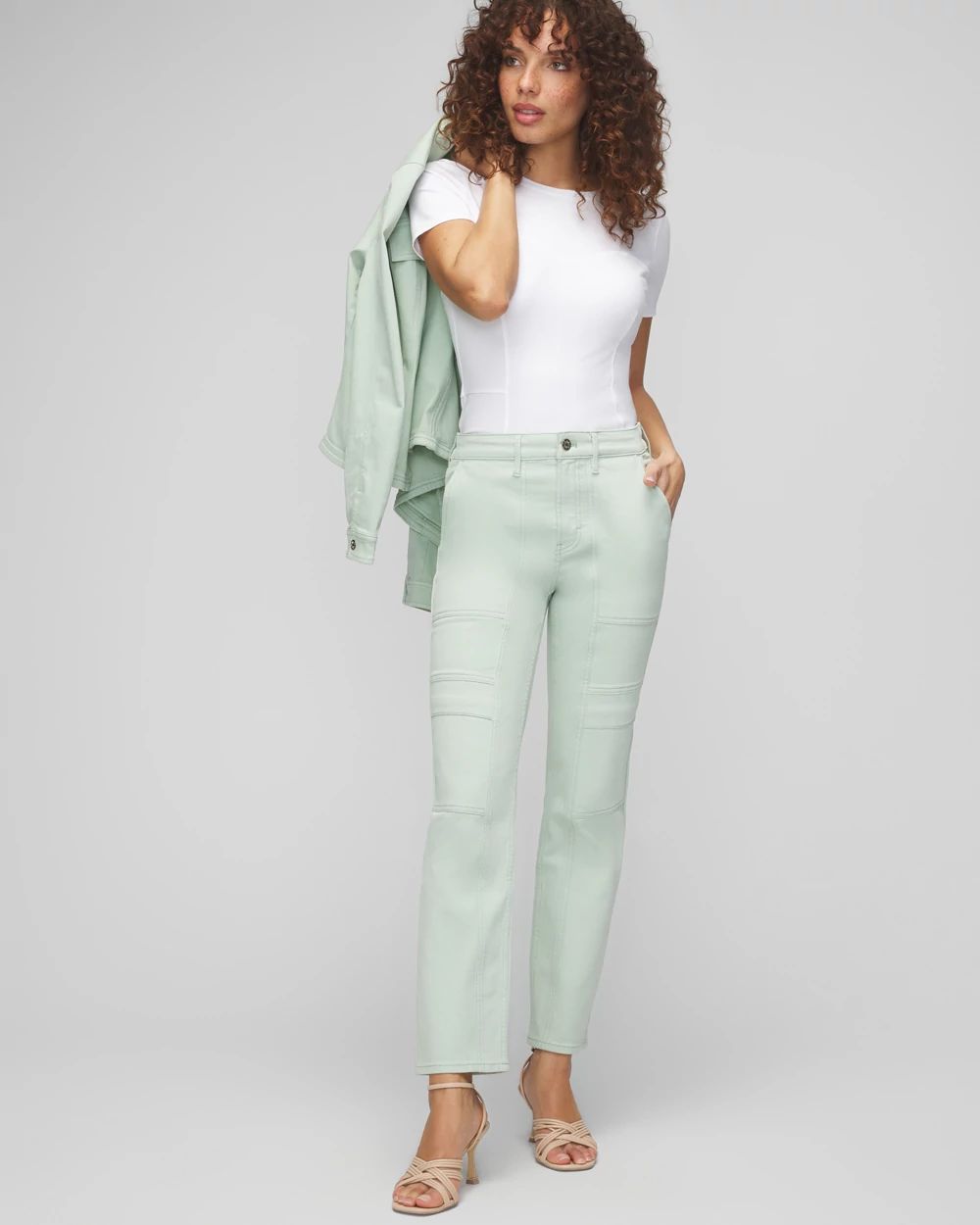 High-Rise Cargo Straight Jean