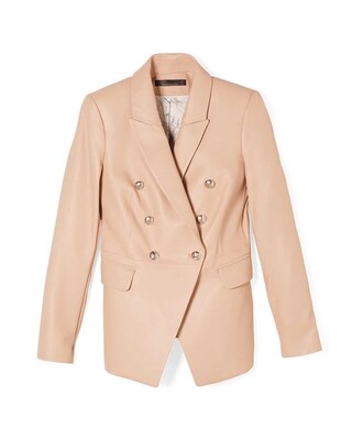 WHBM® Studio Leather Blazer click to view larger image.