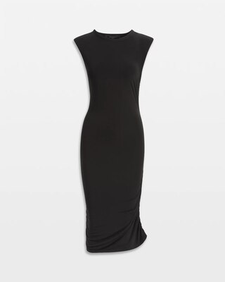 Cap-Sleeve Matte Jersey Ruched Side Dress click to view larger image.
