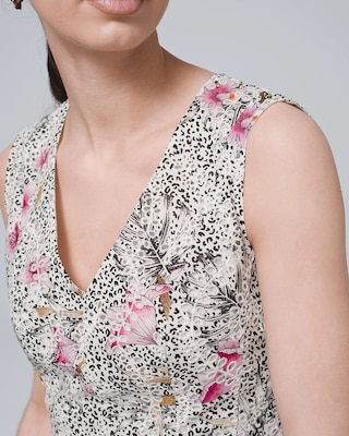 V-neck Sleeveless Peplum Tank