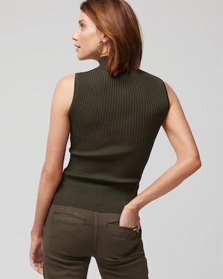 Sleeveless Cutout Mockneck