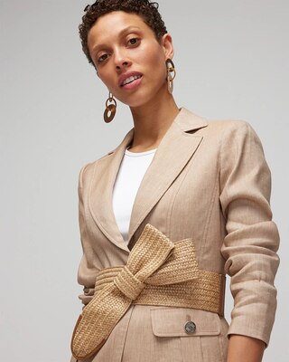 Wide Straw Bow Belt