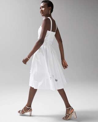 Embroidered 3-D Fit and Flare Dress