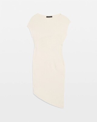 Asymmetric Ribbed Sweater Dress click to view larger image.