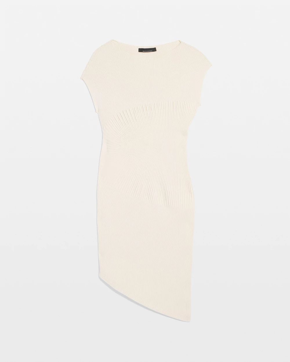 Asymmetric Ribbed Sweater Dress