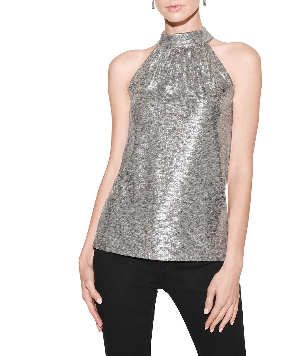 Outlet WHBM Dramatic Shine Halter Top