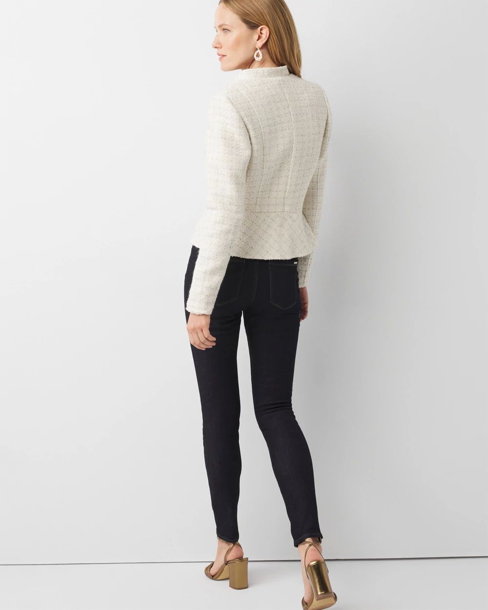 Petite Tweed Peplum Blazer