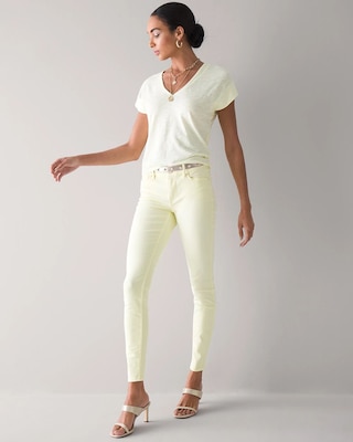 Mid-Rise Tinted Skinny Ankle Jeans click to view larger image.
