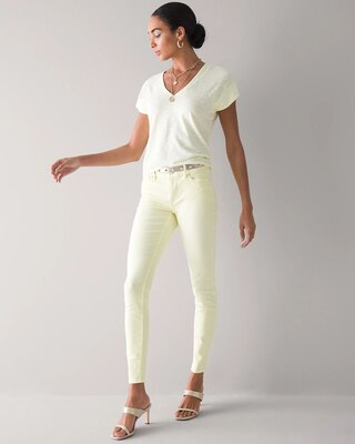 Mid-Rise Tinted Skinny Ankle Jeans