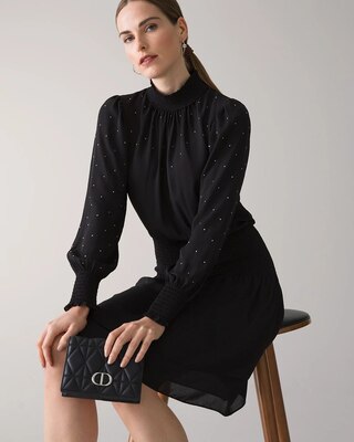 Smocked Blouson Dress
