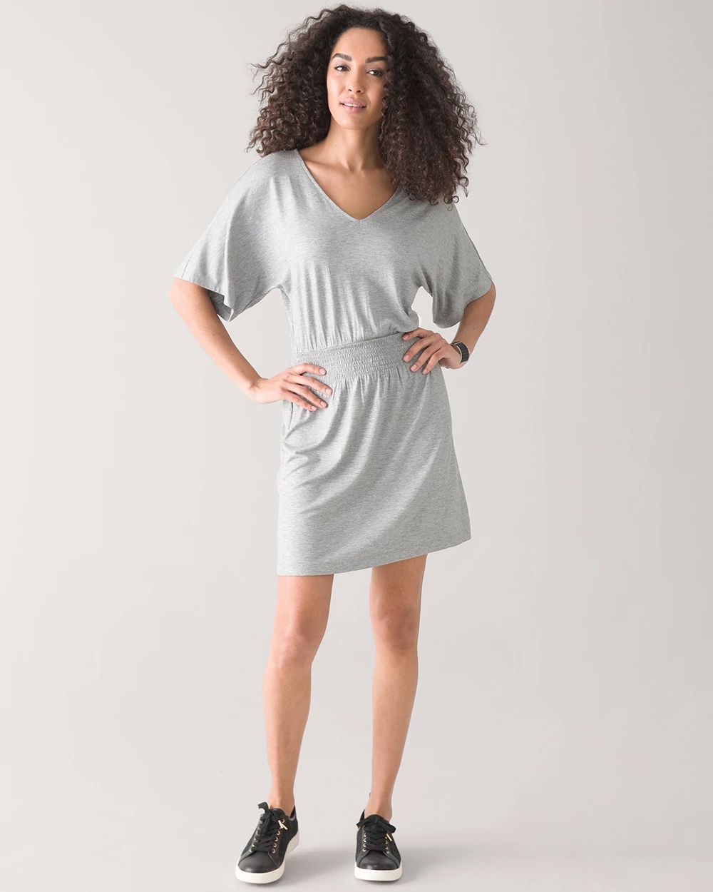 Kimono Sleeve Smocked Waist Dress