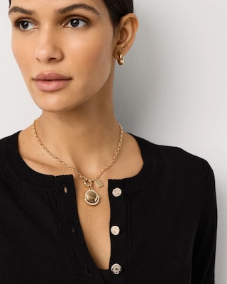 Crewneck Button-Front Cardigan click to view larger image.