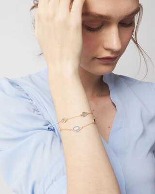 Blue Stone Chain Bracelet
