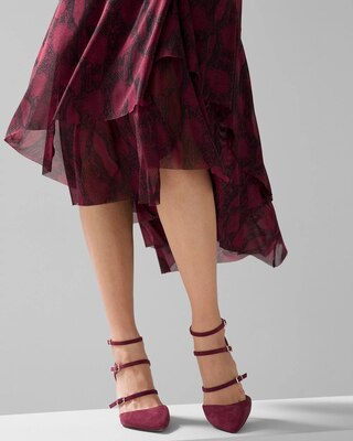 Python-Print Mesh Wrap Dress