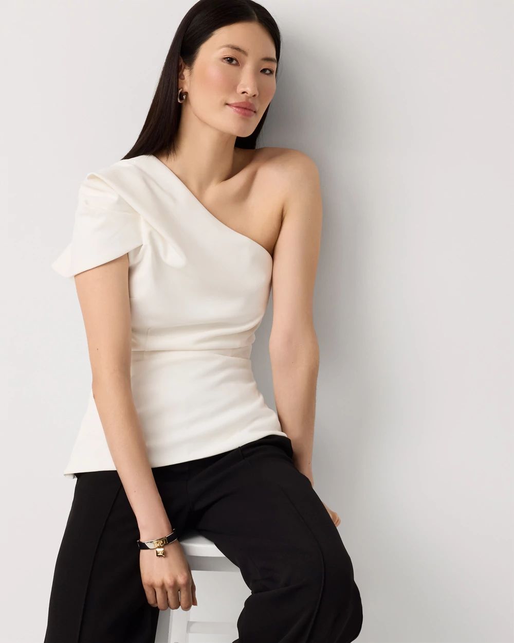 Sculpted One-Shoulder Top click to view larger image.