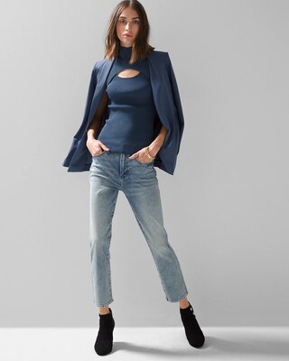 Sleeveless Cutout Mockneck