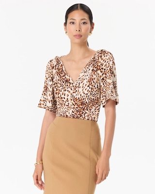 Satin Twist-Shoulder Top