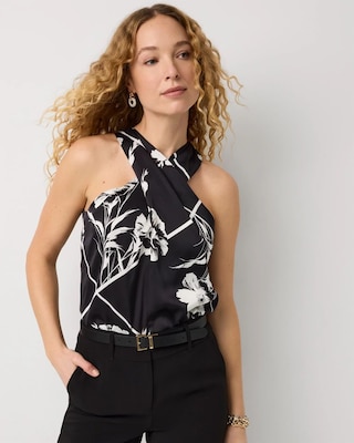 Crossover Satin Halter