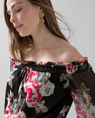 Off-the-Shoulder Mesh Top