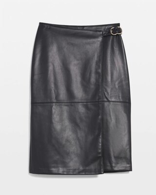 Faux Leather Wrap Skirt click to view larger image.