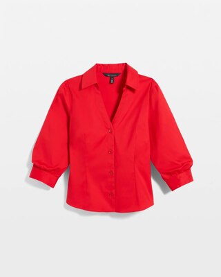 Elbow Sleeve Poplin Shirt click to view larger image.
