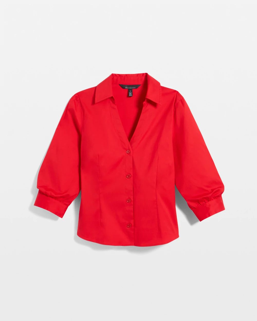 Elbow Sleeve Poplin Shirt