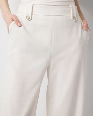 Pinstripe Button-Tab Wide Leg Trouser click to view larger image.