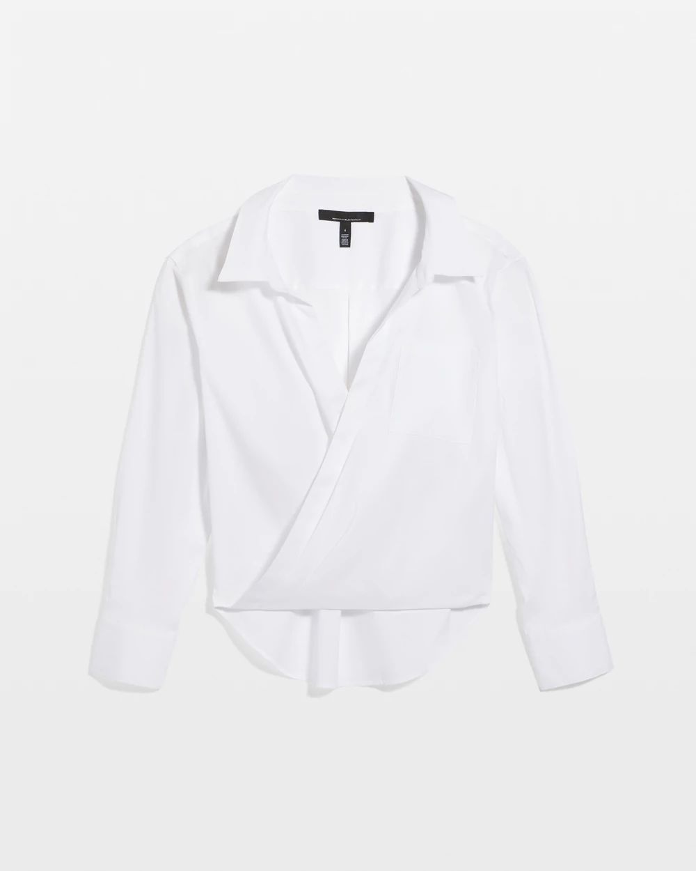 Petite Cross Front Poplin Shirt
