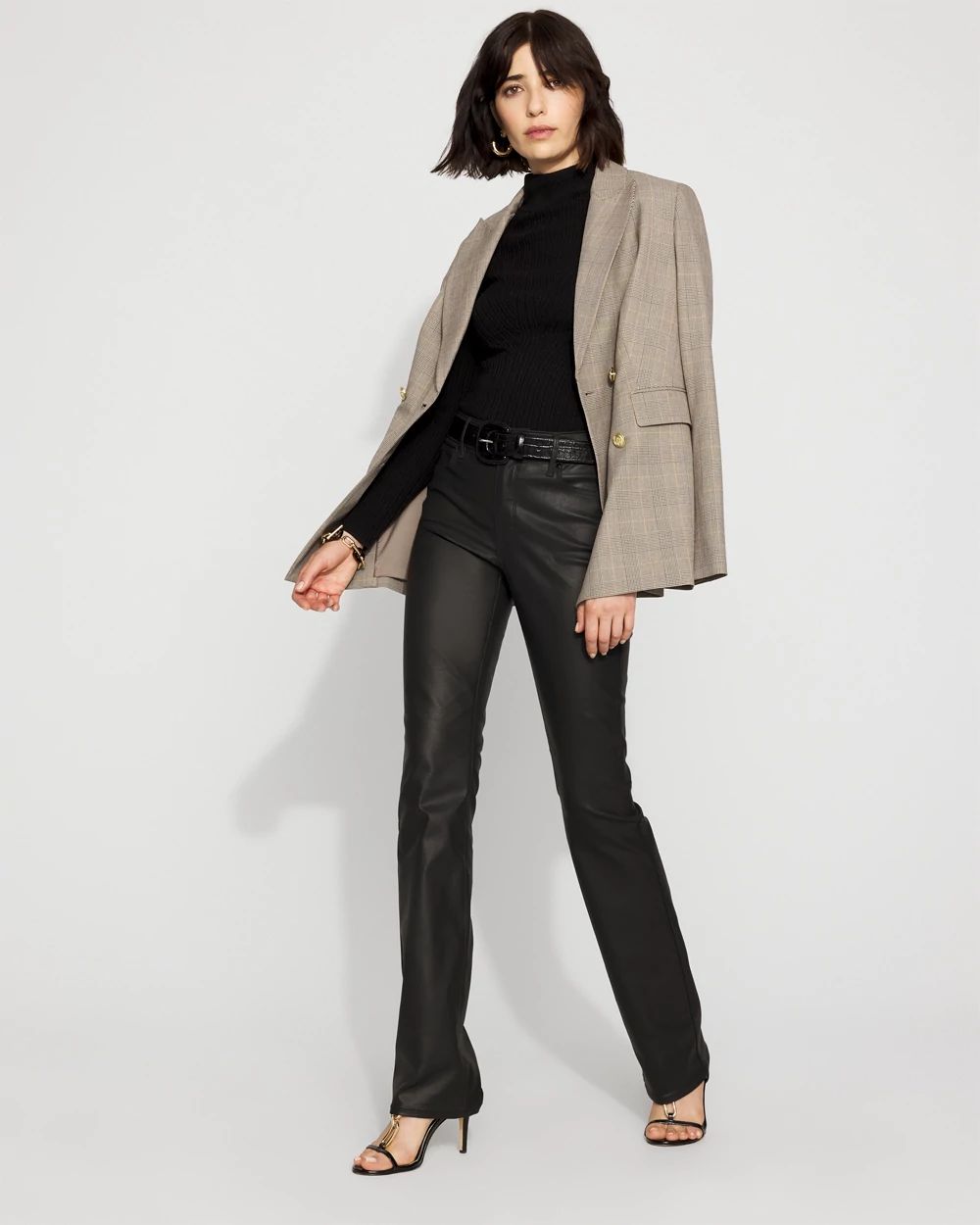 Petite High-Rise Coated Micro Bootcut Jean