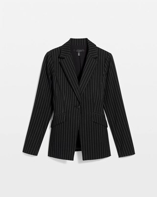 Petite Pinstripe WHBM® One-Button Blazer click to view larger image.