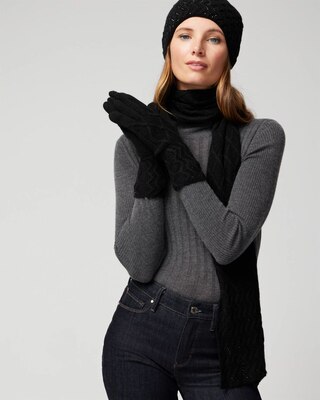 Rhinestone Patterned Gloves