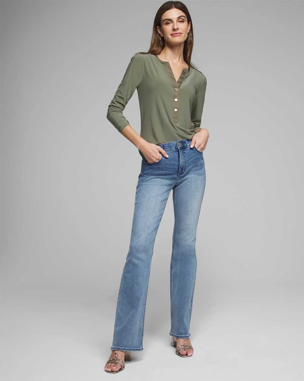 Outlet WHBM Long Sleeve Utility Tee click to view larger image.