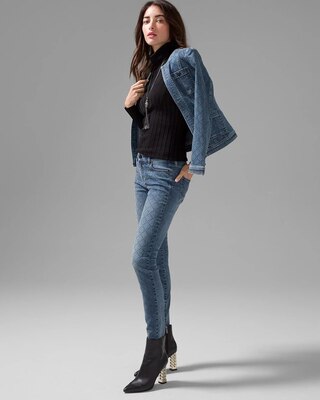 Petite Mid-Rise Everyday Soft Denim™ Embellished Skinny Jeans