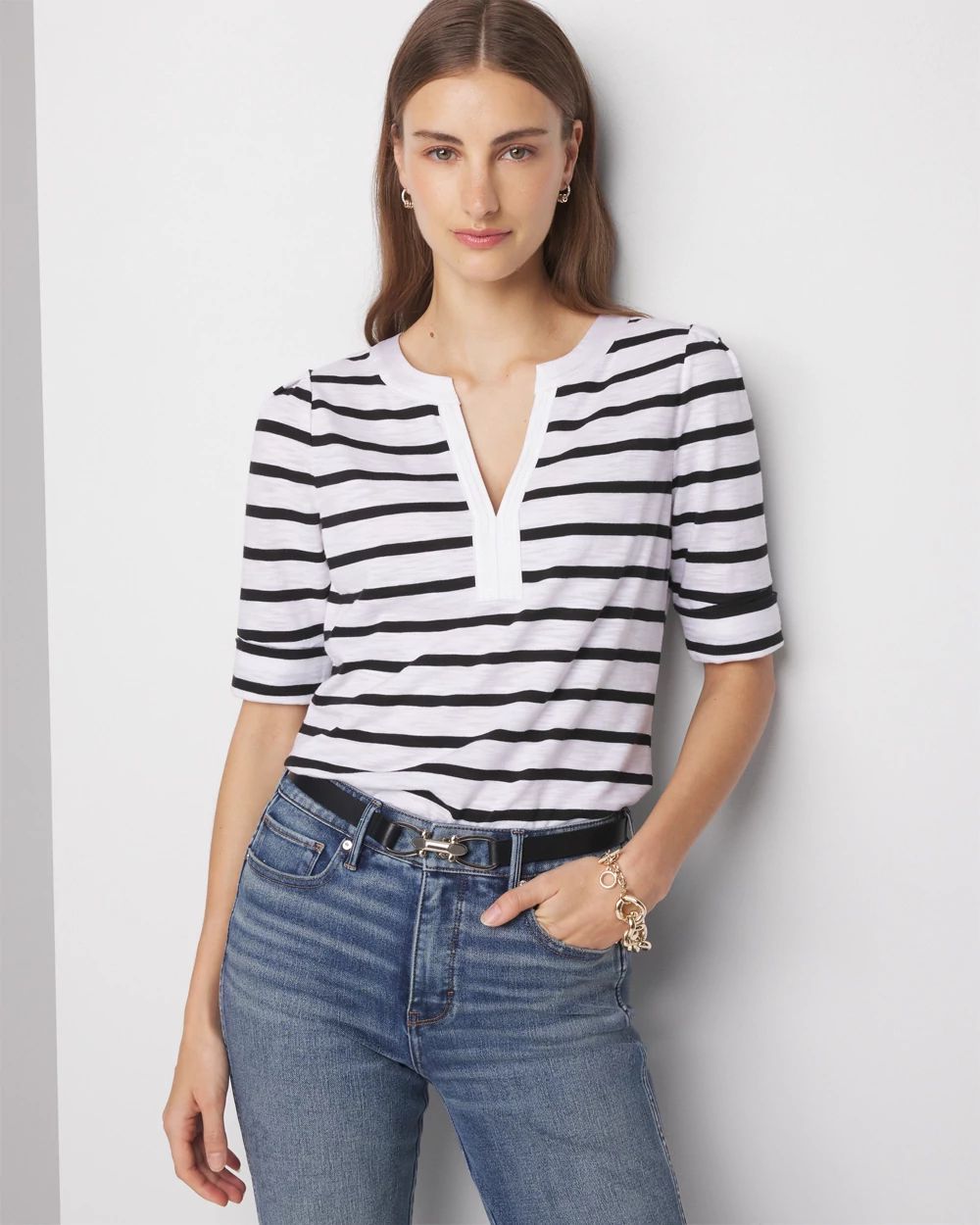 Pleated Sleeve Tee