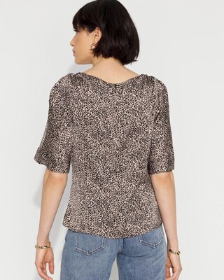 Satin Twist-Shoulder Top click to view larger image.