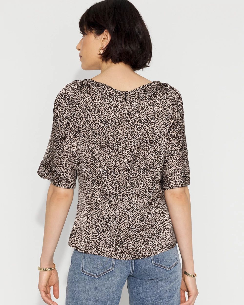 Satin Twist-Shoulder Top