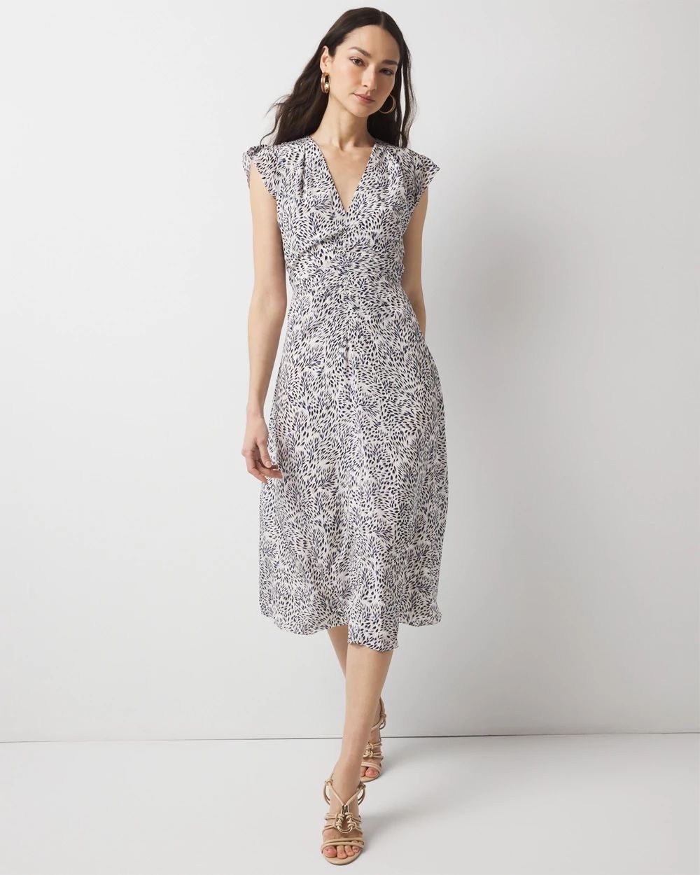Petite Ruched Midi Dress click to view larger image.
