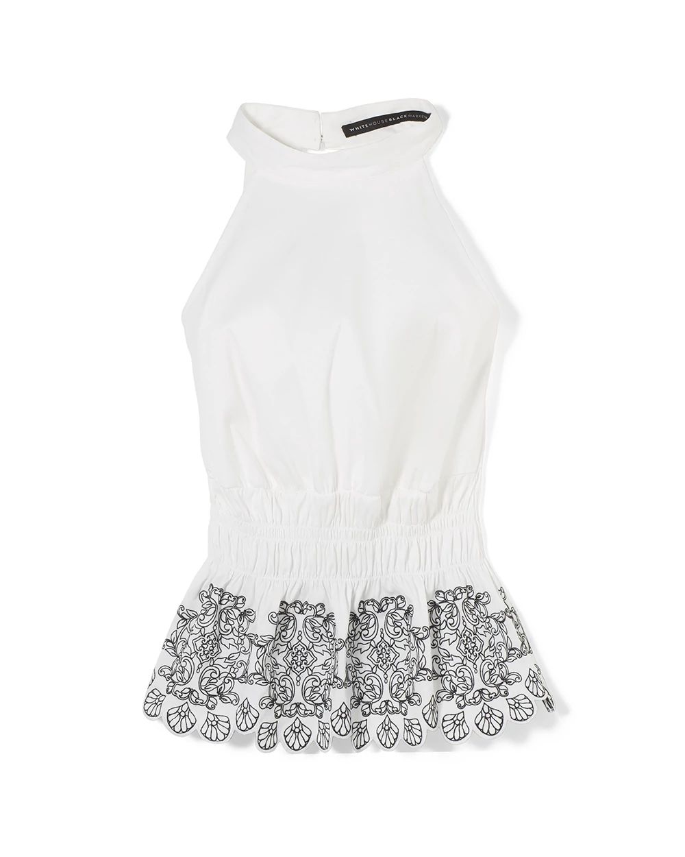 Poplin Cut-Out Halter Top