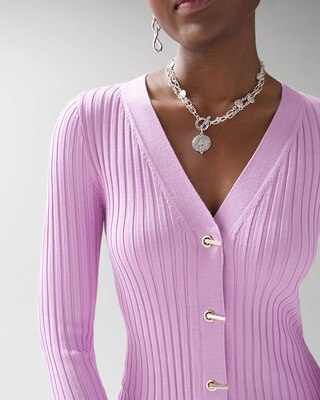 Long-Sleeve Rib Cardigan