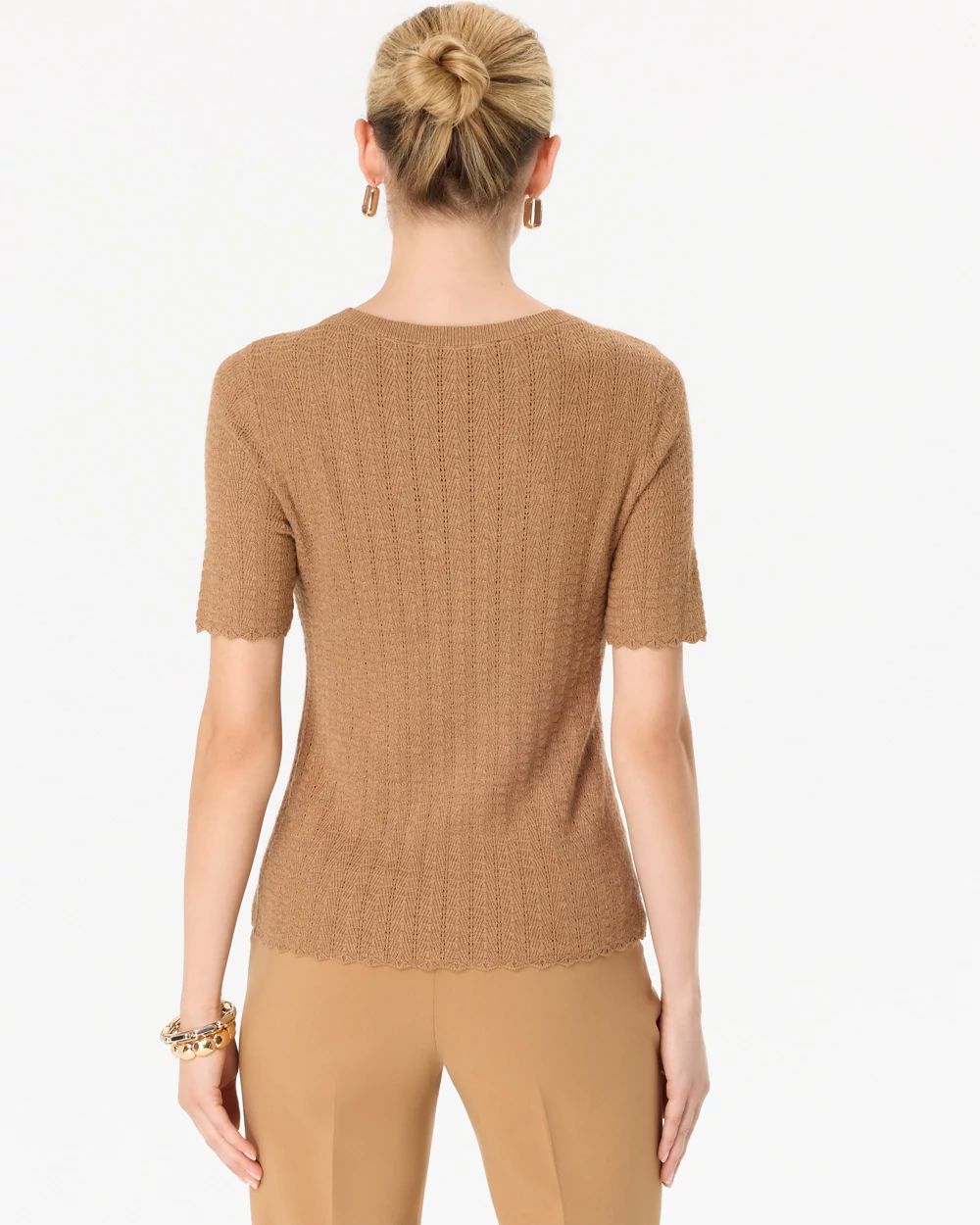 Textured Knit Crewneck Pullover click to view larger image.