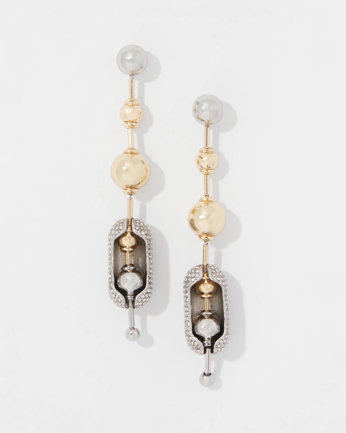 White House Black Market Ball Chain + Pave Earrings | In Multi