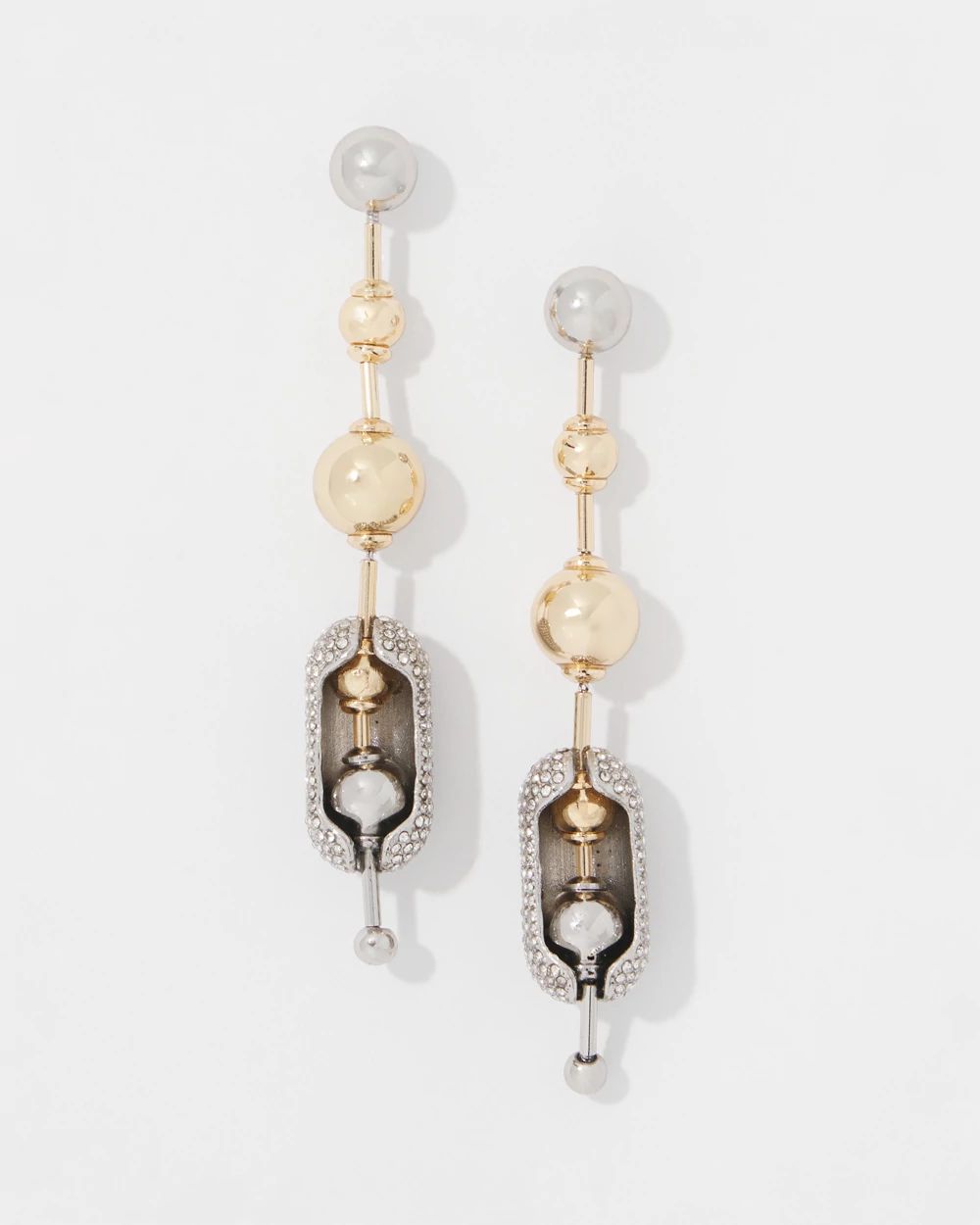 Ball Chain + Pavé Earrings