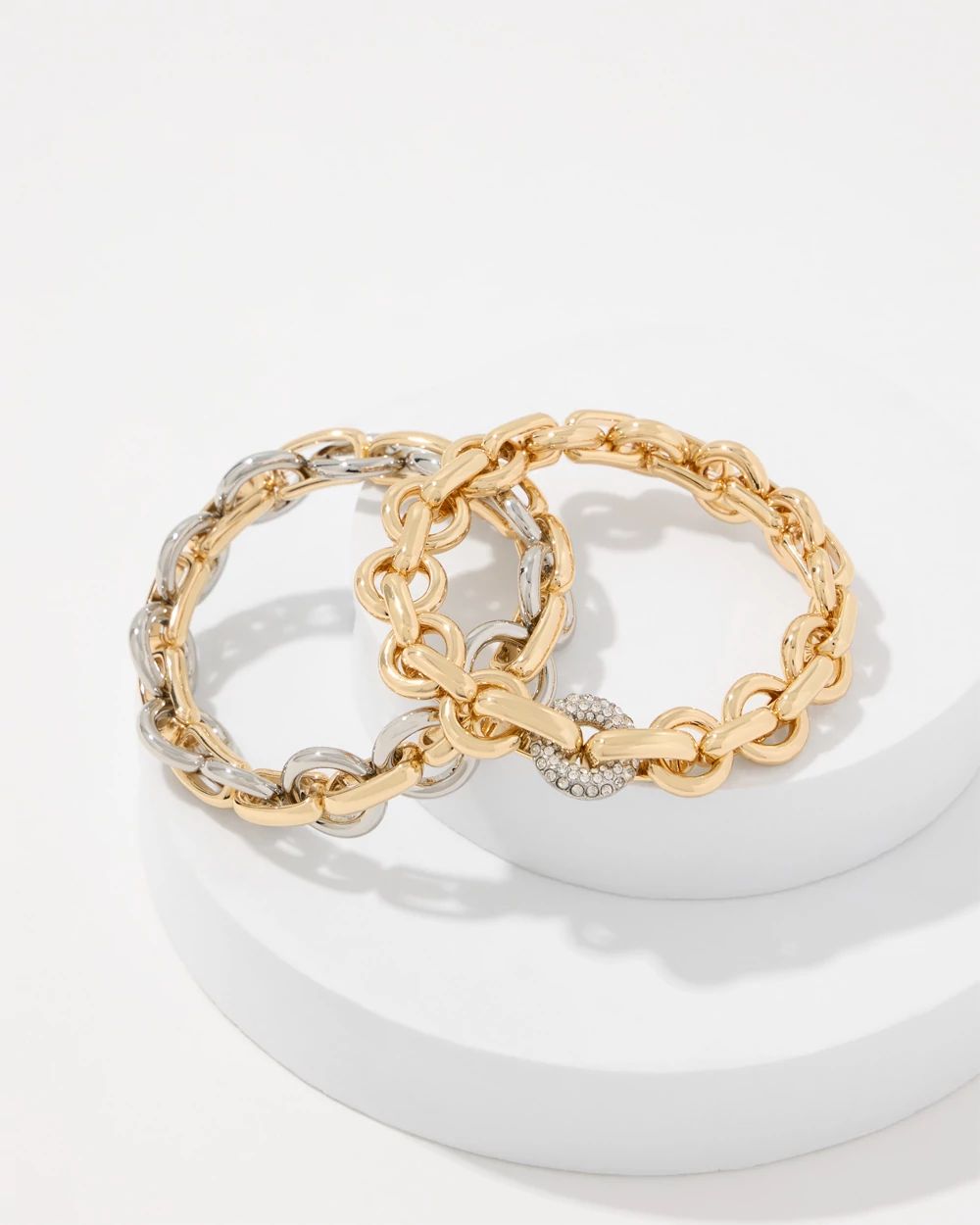 Rings + Links Two-Pack Stretch Bracelets click to view larger image.