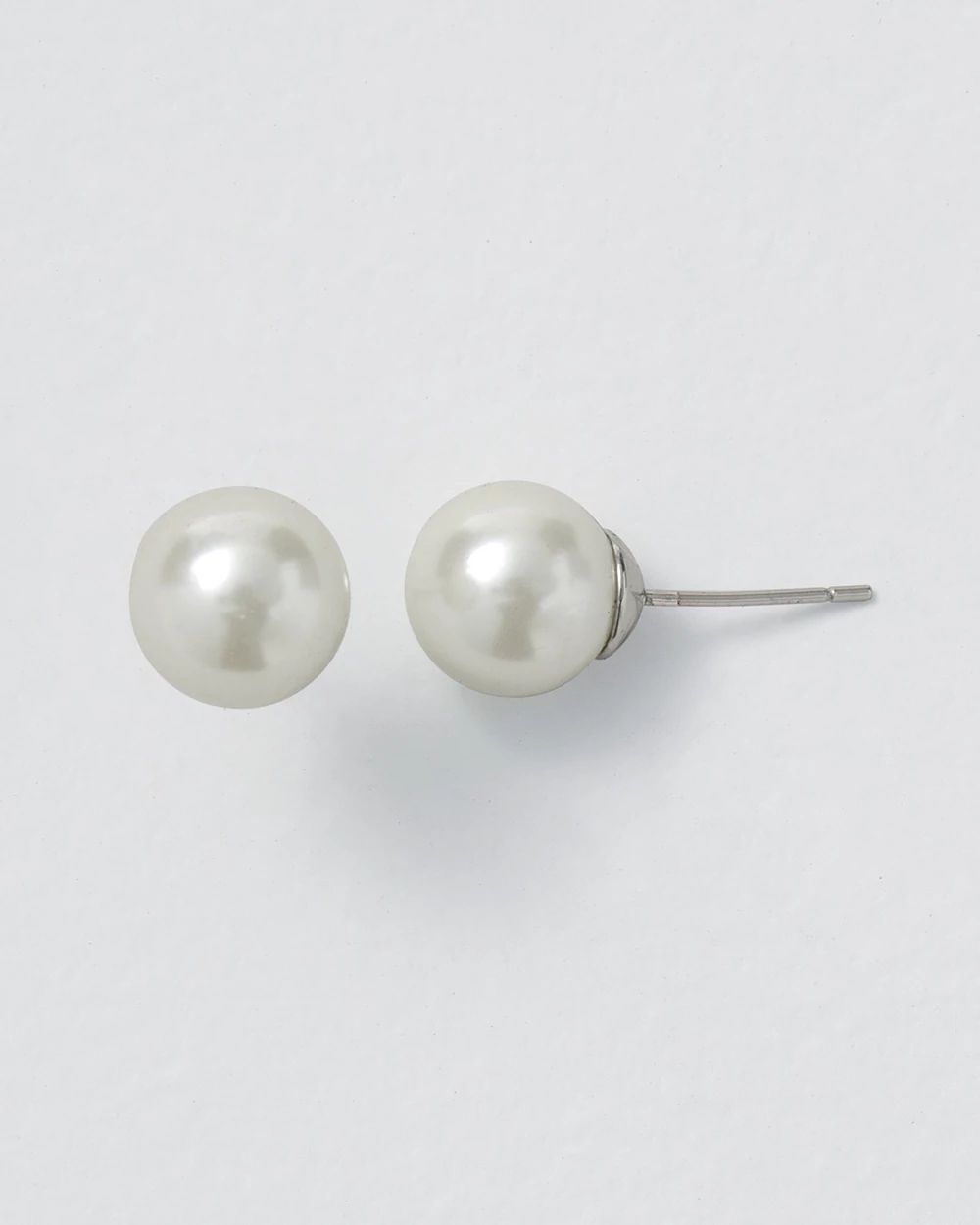 Glass Pearl Stud Earrings click to view larger image.