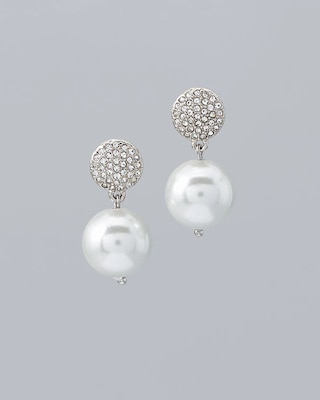 Faux Pearl & Fireball Drop Earrings