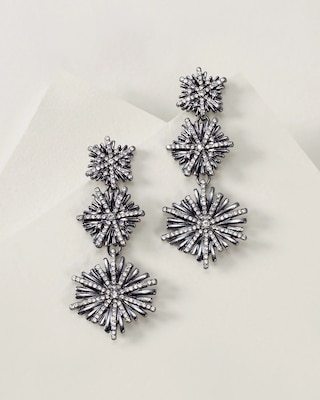 Crystal Starburst Linear Earrings click to view larger image.