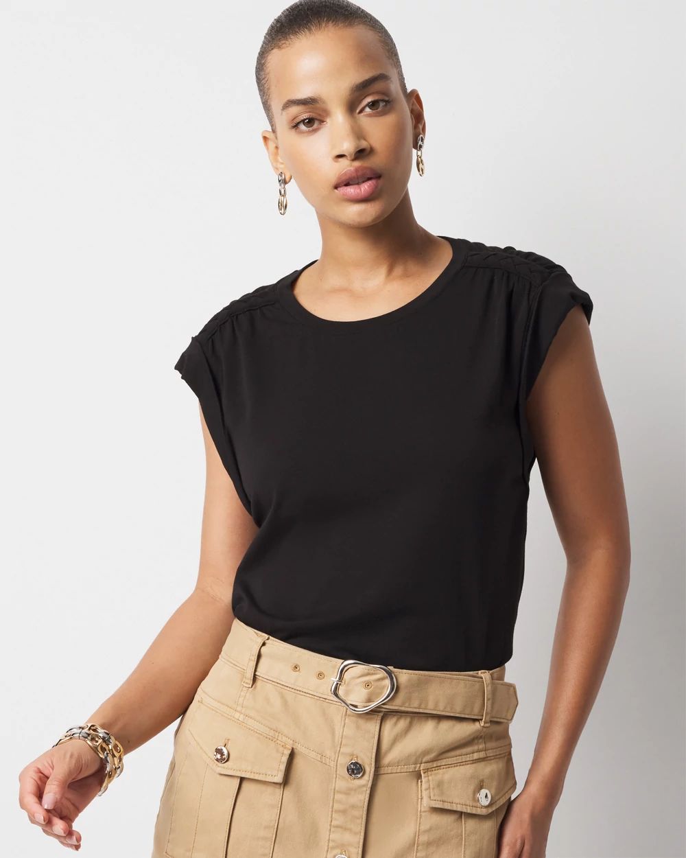 Braided Shoulder Tee